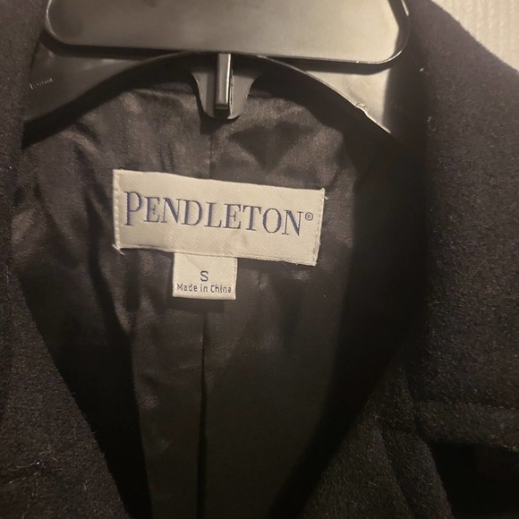 Pendleton 100% Merino Wool Pea Coat, Black Size Small - Picture 3 of 5